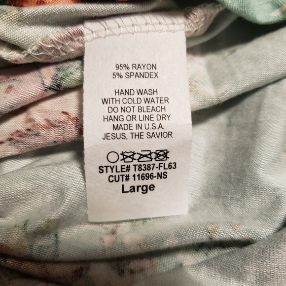 Mint Floral Shift Dress - Picture 4 of 4